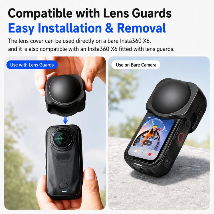 For Insta360 X6 Silicone Lens Cap Anti-Scratch Soft Camera Lens Cover