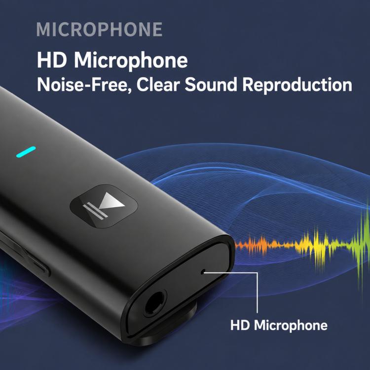 Clip-On Bluetooth 5.0 Audio Receiver 3.5mm AUX Adapter with TF Card Player, HD Mic, A90
