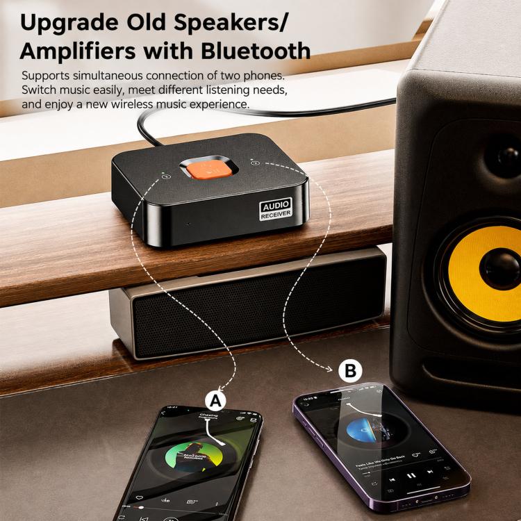 Bluetooth 6.0 Audio Receiver Dual Link AUX & RCA Wireless Adapter, M1R