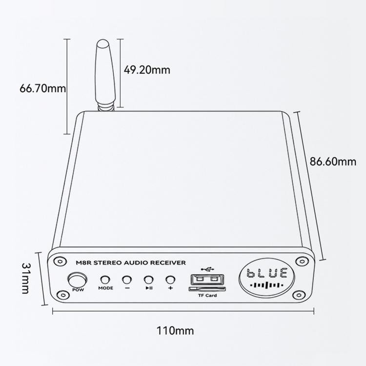 M8R Bluetooth Adapter Audio Receiver USB Flash Drive TF Card Lossless Playback, M8R