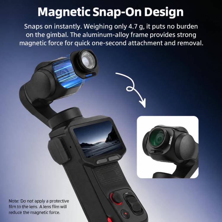 For Insta360 Luna Pro BRDRC External 108-Degree Wide-Angle Lens