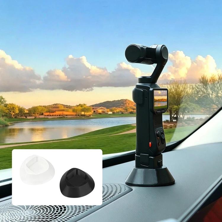 For Insta360 Luna Pro / Ultra Flexible Silicone Desk & Car Dashboard Mount Base, Black Standard, White Standard, Black with Adhesive Pad, White with Adhesive Pad