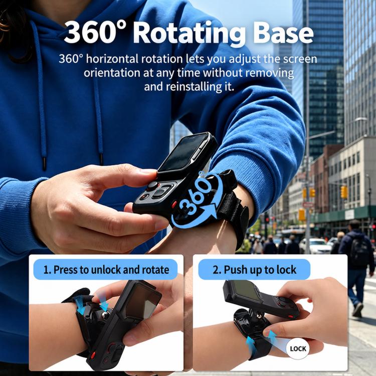 For Insta360 Luna Ultra Quick Release Neck Mount and Wrist Strap Kit Hands-Free Cycling POV Harness Bracket Set, Neck Mount and Wrist Strap Kit