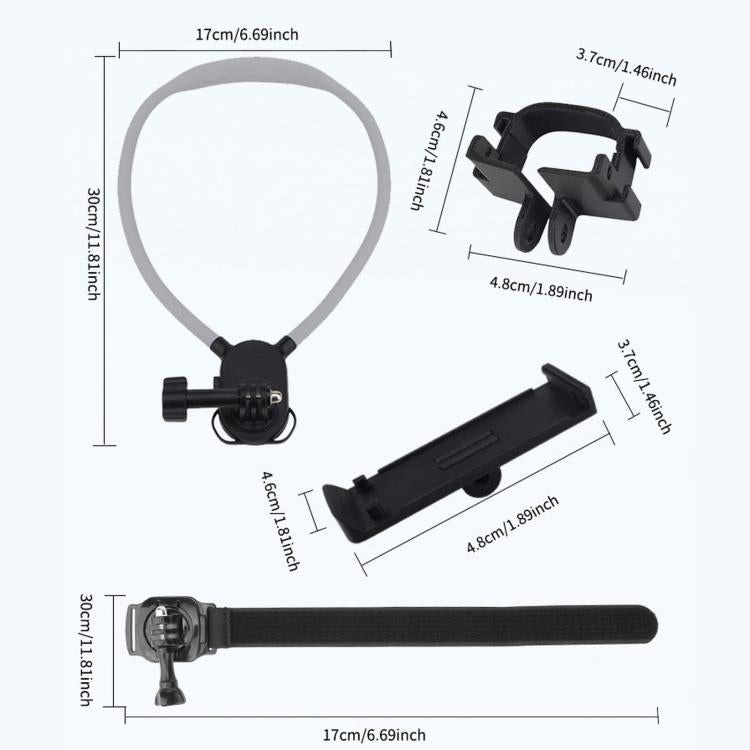 For Insta360 Luna Ultra Quick Release Neck Mount and Wrist Strap Kit Hands-Free Cycling POV Harness Bracket Set, Neck Mount and Wrist Strap Kit