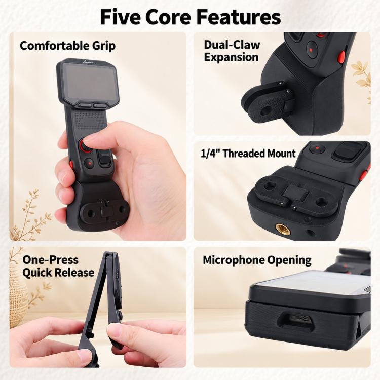 For Insta360 Luna Pro/Ultra Screen Module Quick Release Handle Extension Mount, Handle