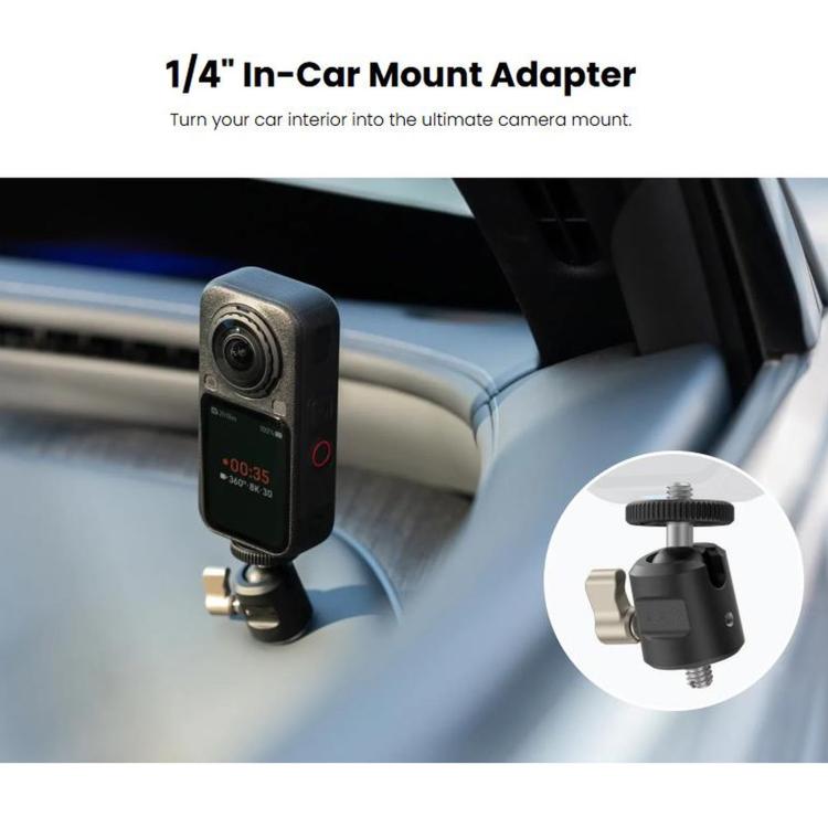 For Insta360 X6 / X5 / Ace Pro 2 / GO Ultra Original 1/4 Inch In-Car Mount Adapter, 1/4 Inch In-Car Mount Adapter