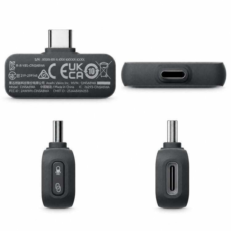 For Insta360 X6 / Luna Ultra / X4 Air / GO Ultra Original 2 In 1 Mic Air, Transmitter + Receiver, Mic Air