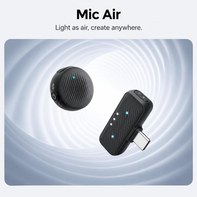 For Insta360 X6 / Luna Ultra / X4 Air / GO Ultra Original 2 In 1 Mic Air, Transmitter + Receiver, Mic Air