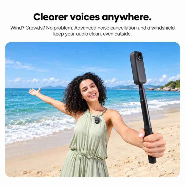 For Insta360 X6 / Luna Ultra / X4 Air / GO Ultra Original 2 In 1 Mic Air, Transmitter + Receiver, Mic Air