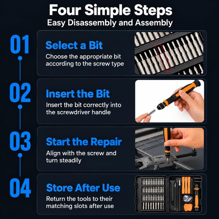 58 in 1 Precision Screwdriver Set CR-V Steel Multi-Function Hardware Tool Kit
