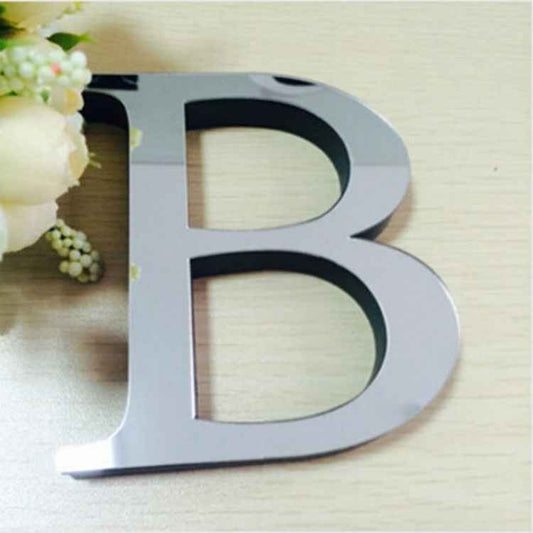 2 PCS Home Decoration Creative Personality English Letters Acrylic Mirror 3D DIY Wall Stickers