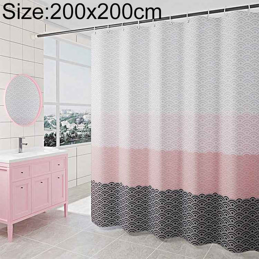Geometric Shower Curtain Waterproof Bath Bathroom Curtain, With 80 x Height 180cm, With 120 x Height 180cm, With 150 x Height 180cm, With 180 x Height180cm, With 180 x Height200cm, With 200 x Height 200cm, With 240 x Height200cm, With 100 x Height 180c...