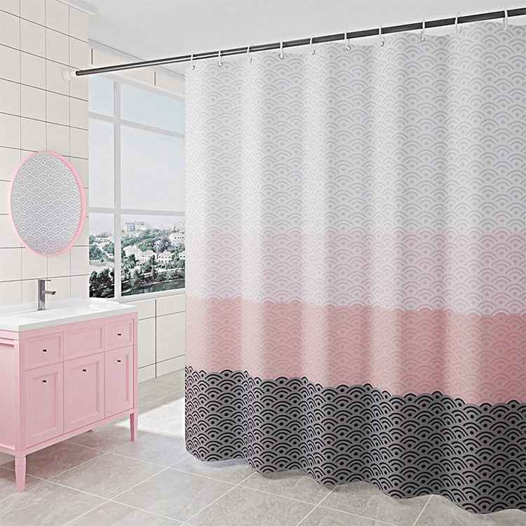 Geometric Shower Curtain Waterproof Bath Bathroom Curtain, With 80 x Height 180cm, With 120 x Height 180cm, With 150 x Height 180cm, With 180 x Height180cm, With 180 x Height200cm, With 200 x Height 200cm, With 240 x Height200cm, With 100 x Height 180c...