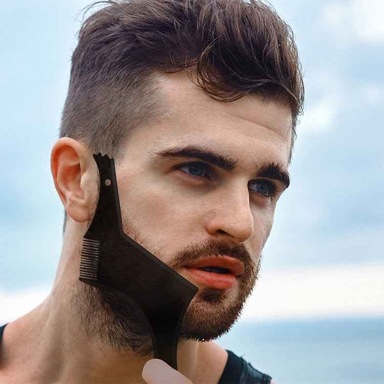 3 PCS Beard Styling Template Stencil Men Comb All-In-One Beard Shaping Tool, Beard Styling Black