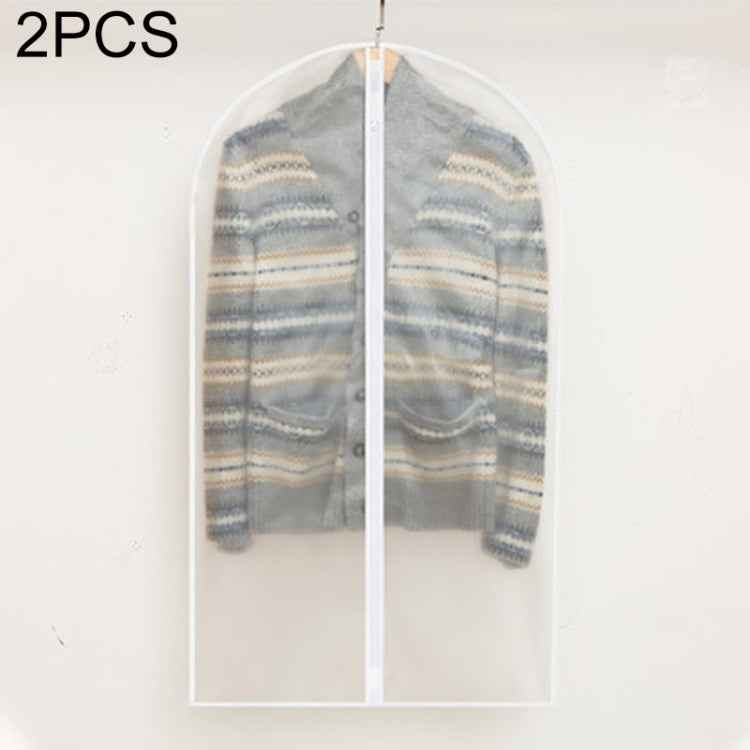 2 PCS Transparent Wardrobe Storage Bags Cloth Hanging Garment Suit Coat Dust Cover with Zipper, 45cmx60cm, 60cmx80cm, 60cmx100cm, 60cmx120cm