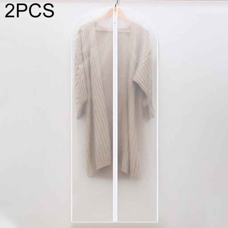 2 PCS Transparent Wardrobe Storage Bags Cloth Hanging Garment Suit Coat Dust Cover with Zipper, 45cmx60cm, 60cmx80cm, 60cmx100cm, 60cmx120cm