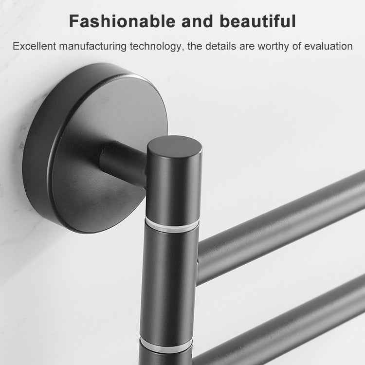 Stainless Steel Towel Bar Rotating Towel Rack Bathroom Kitchen Wall-mounted Towel Polished Rack Holder, Brushed Two Poles, Brushed Three Poles, Brushed Four Poles, Brushed Five Poles, Black Brushed Four Poles, Black Brushed Five Poles