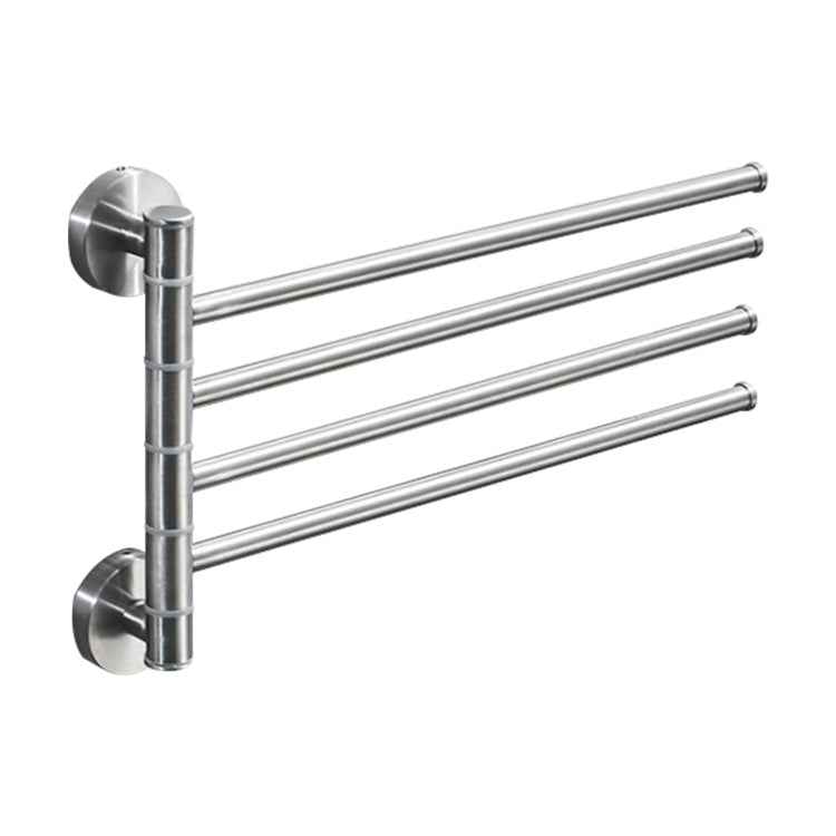 Stainless Steel Towel Bar Rotating Towel Rack Bathroom Kitchen Wall-mounted Towel Polished Rack Holder, Brushed Two Poles, Brushed Three Poles, Brushed Four Poles, Brushed Five Poles, Black Brushed Four Poles, Black Brushed Five Poles