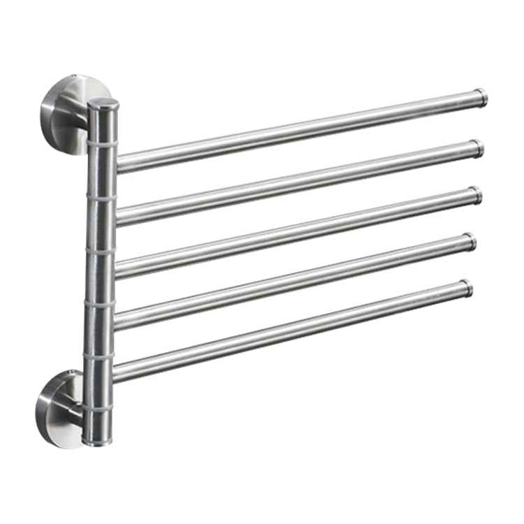 Stainless Steel Towel Bar Rotating Towel Rack Bathroom Kitchen Wall-mounted Towel Polished Rack Holder, Brushed Two Poles, Brushed Three Poles, Brushed Four Poles, Brushed Five Poles, Black Brushed Four Poles, Black Brushed Five Poles