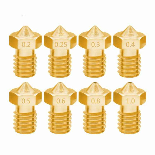 8 PCS Bugatti 3D Printer Accessories E3D-V5 V6 Nozzle M6 Thread Consumables Hot Nozzle, 1.75/0.2mm, 1.75/0.25mm, 1.75/0.3mm, 1.75/0.35mm, 1.75/0.4mm, 1.75/0.5mm, 1.75/0.6mm, 1.75/0.8mm, 1.75/1.0mm, 3/0.2mm, 3/0.3mm, 3/0.4mm, 3/0.5mm, 3/0.6mm, 3/0.8mm  ...