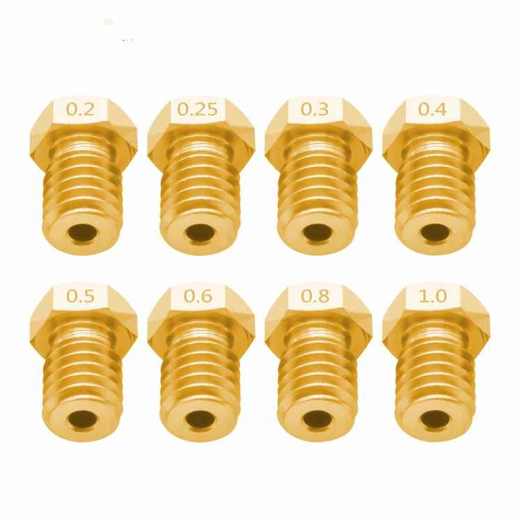 8 PCS Bugatti 3D Printer Accessories E3D-V5 V6 Nozzle M6 Thread Consumables Hot Nozzle, 1.75/0.2mm, 1.75/0.25mm, 1.75/0.3mm, 1.75/0.35mm, 1.75/0.4mm, 1.75/0.5mm, 1.75/0.6mm, 1.75/0.8mm, 1.75/1.0mm, 3/0.2mm, 3/0.3mm, 3/0.4mm, 3/0.5mm, 3/0.6mm, 3/0.8mm  ...