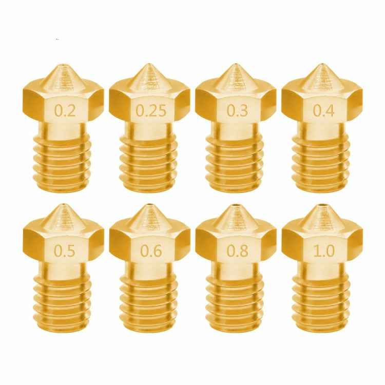 8 PCS Bugatti 3D Printer Accessories E3D-V5 V6 Nozzle M6 Thread Consumables Hot Nozzle, 1.75/0.2mm, 1.75/0.25mm, 1.75/0.3mm, 1.75/0.35mm, 1.75/0.4mm, 1.75/0.5mm, 1.75/0.6mm, 1.75/0.8mm, 1.75/1.0mm, 3/0.2mm, 3/0.3mm, 3/0.4mm, 3/0.5mm, 3/0.6mm, 3/0.8mm  ...