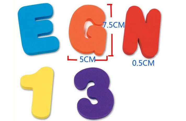 36pcs/Set Alphanumeric Letter Puzzle Baby Bath Toys Soft EVA Kids Baby Water Toys for Bathroom Early Educational Suction Up Toy