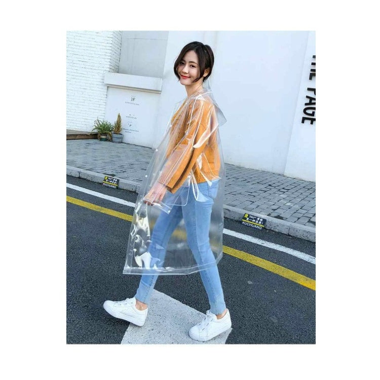 Stylish Portable Outdoor Transparent EVA Raincoat, M, L, XL
