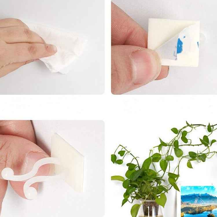10 PCS Lulu Climbing Wall Fixer Vine Climbing Wall Sticking Hook, 10pcs Small (White), 10pcs Medium (White), 10pcs Large (White)