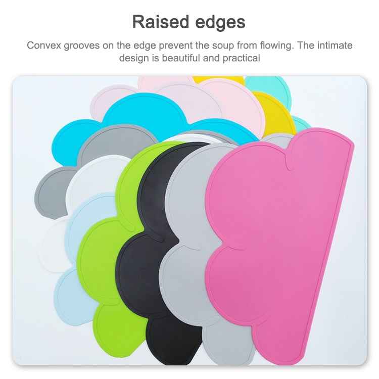 Children Cloud Silicone Placemat Waterproof Environmental Protection Student Table Mat, White, Black, Yellow, Blue, Green, Light Pink, Dark Gray, Light Blue, Light Green, Light Gray, Dark  Pink