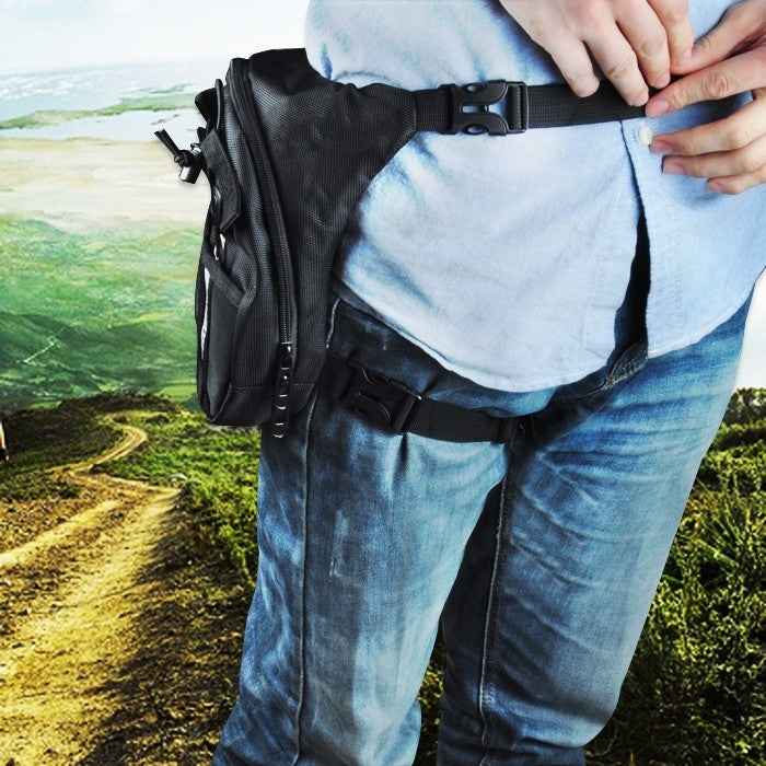 Black Motocross leg bag Motorcycle riding bag Knight waist bag outdoor multi-function bag