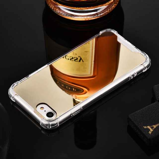 For iPhone XR Luxury Plating Mirror Acrylic TPU Case