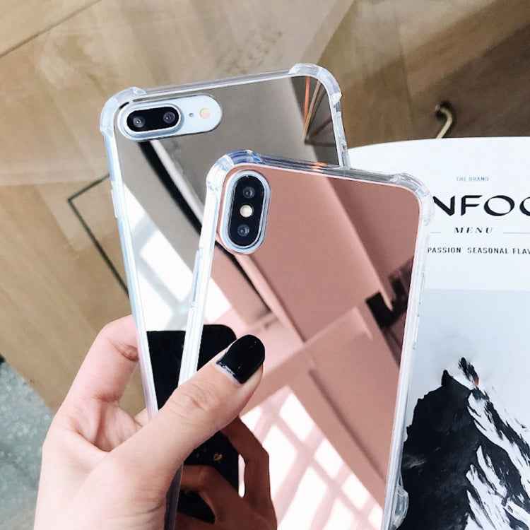 For iPhone XR Luxury Plating Mirror Acrylic TPU Case