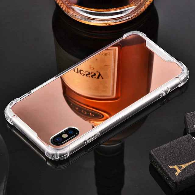 For iPhone XR Luxury Plating Mirror Acrylic TPU Case