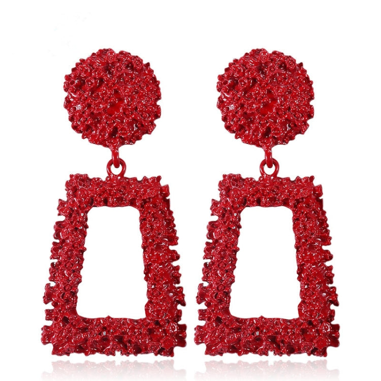 Exaggerated Scrub Geometric Earrings Trapezoidal Long Metal Earrings