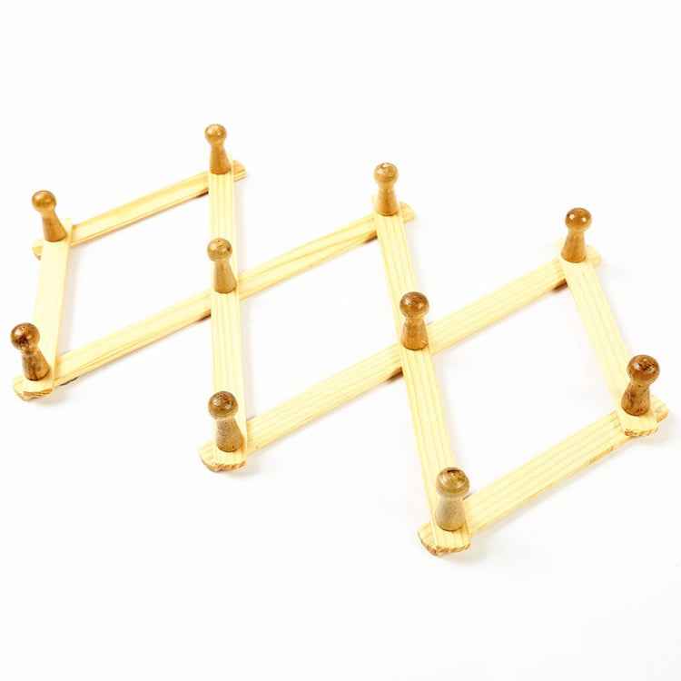 Solid Wooden Retractable Wall Hanging Folding Coat Rack Drying Rack