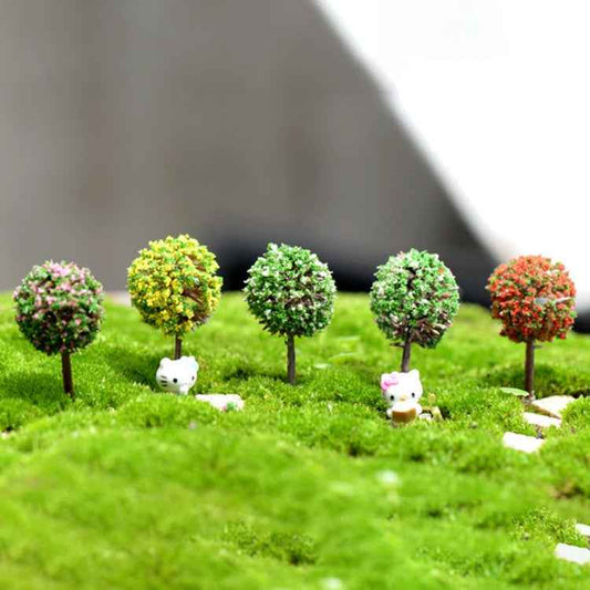 3 PCS Artificial Tree Miniature Garden Home Decoration, Random Color Delivery