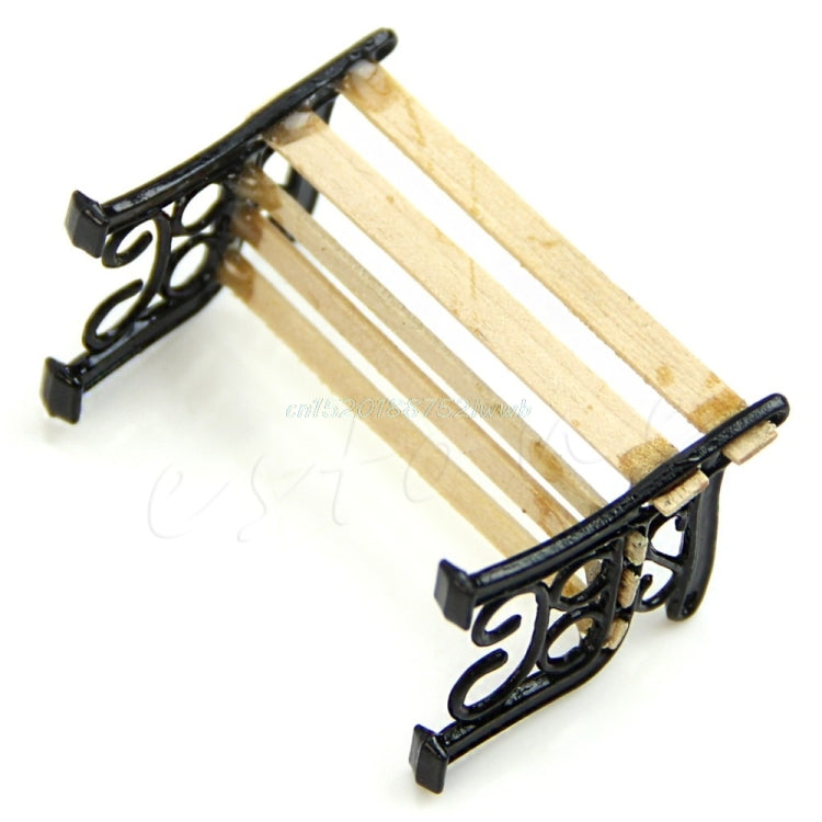 3 PCS Doll House Miniature Garden Furniture Wooden Bench Child Role Playing Toy