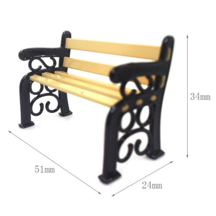 3 PCS Doll House Miniature Garden Furniture Wooden Bench Child Role Playing Toy