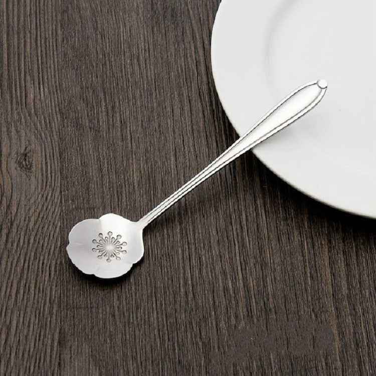 3 PCS Stainless Steel Household Creative Flower Spoon Coffee Stirring Spoon, Cherry Blossom Spoon, Rose Flower Spoon, Sun Flower Spoon, Sunflower Spoon, Pansy Flower Spoon, Bellflower Spoon, Plum Flower Spoon, Cosmos Flower Spoon