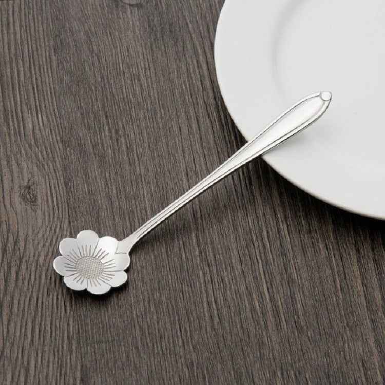 3 PCS Stainless Steel Household Creative Flower Spoon Coffee Stirring Spoon, Cherry Blossom Spoon, Rose Flower Spoon, Sun Flower Spoon, Sunflower Spoon, Pansy Flower Spoon, Bellflower Spoon, Plum Flower Spoon, Cosmos Flower Spoon