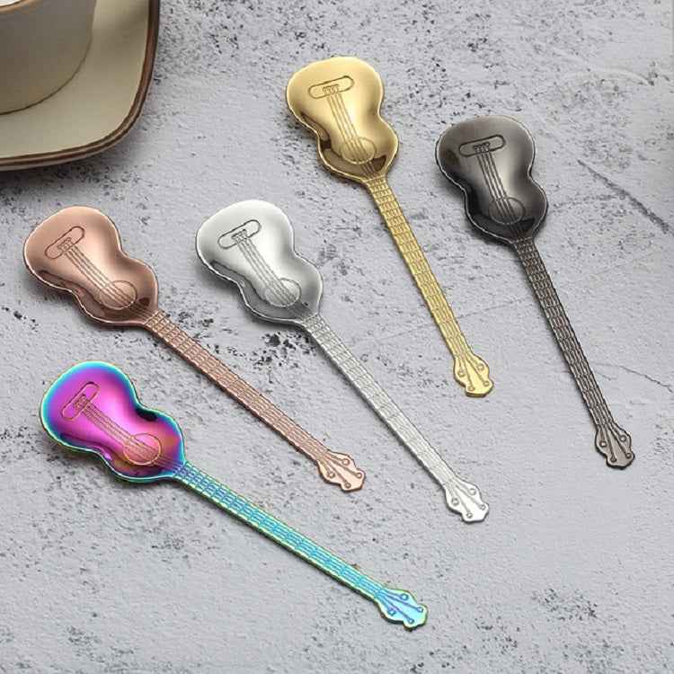 Stainless Steel Coffee Mixing Spoon Creative Musical Instrument Shape Spoon, Guitar Silver, Octagonal Silver, Lute Silver, Yueqin Silver, Guitar Titanium Gold, Octagonal Titanium Gold, Lute Titanium Gold, Yueqin Titanium Gold, Guitar Rose Gold         ...