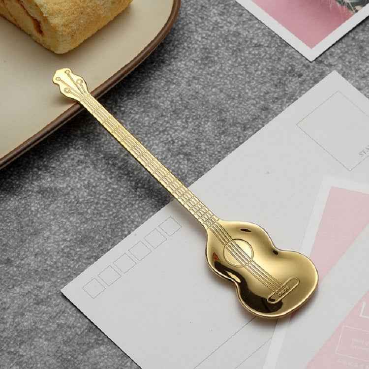 Stainless Steel Coffee Mixing Spoon Creative Musical Instrument Shape Spoon, Guitar Silver, Octagonal Silver, Lute Silver, Yueqin Silver, Guitar Titanium Gold, Octagonal Titanium Gold, Lute Titanium Gold, Yueqin Titanium Gold, Guitar Rose Gold         ...