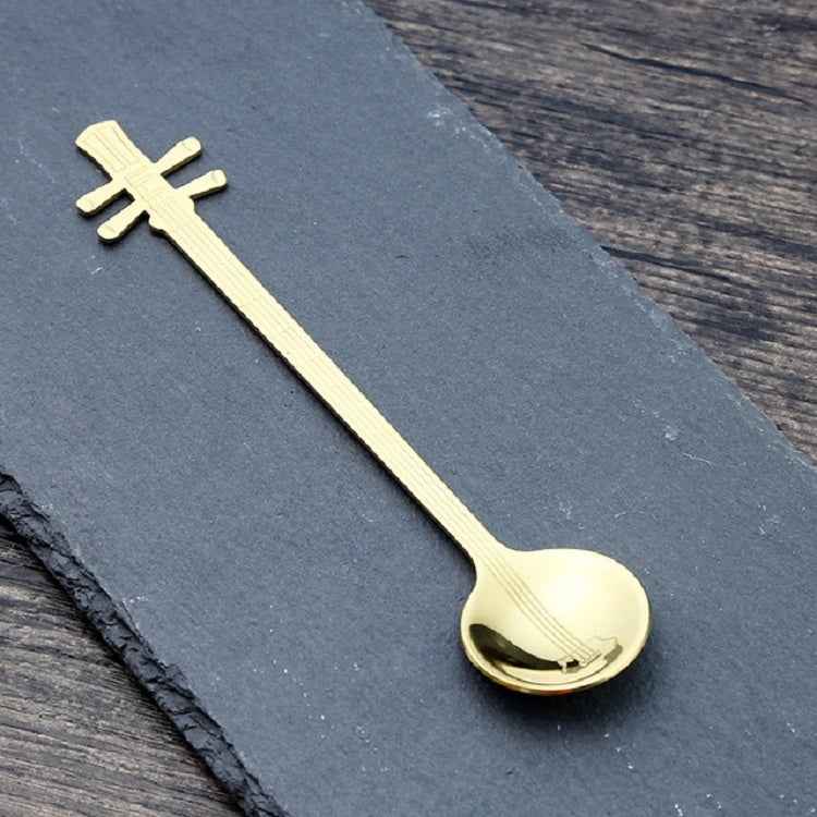 Stainless Steel Coffee Mixing Spoon Creative Musical Instrument Shape Spoon, Guitar Silver, Octagonal Silver, Lute Silver, Yueqin Silver, Guitar Titanium Gold, Octagonal Titanium Gold, Lute Titanium Gold, Yueqin Titanium Gold, Guitar Rose Gold         ...