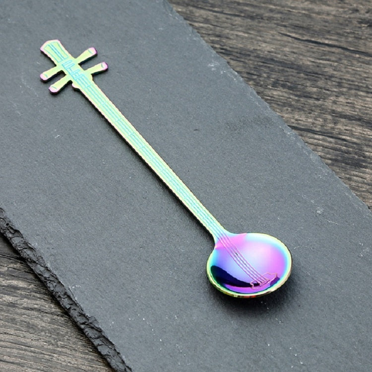 Stainless Steel Coffee Mixing Spoon Creative Musical Instrument Shape Spoon, Guitar Silver, Octagonal Silver, Lute Silver, Yueqin Silver, Guitar Titanium Gold, Octagonal Titanium Gold, Lute Titanium Gold, Yueqin Titanium Gold, Guitar Rose Gold         ...