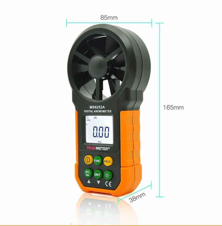 PEAKMETER High-precision Digital Display Wind Speed Air Volume Measuring Instrument, MS6252A Wind Speed, Air Volume, MS6252B Temperature, Humidity, USB