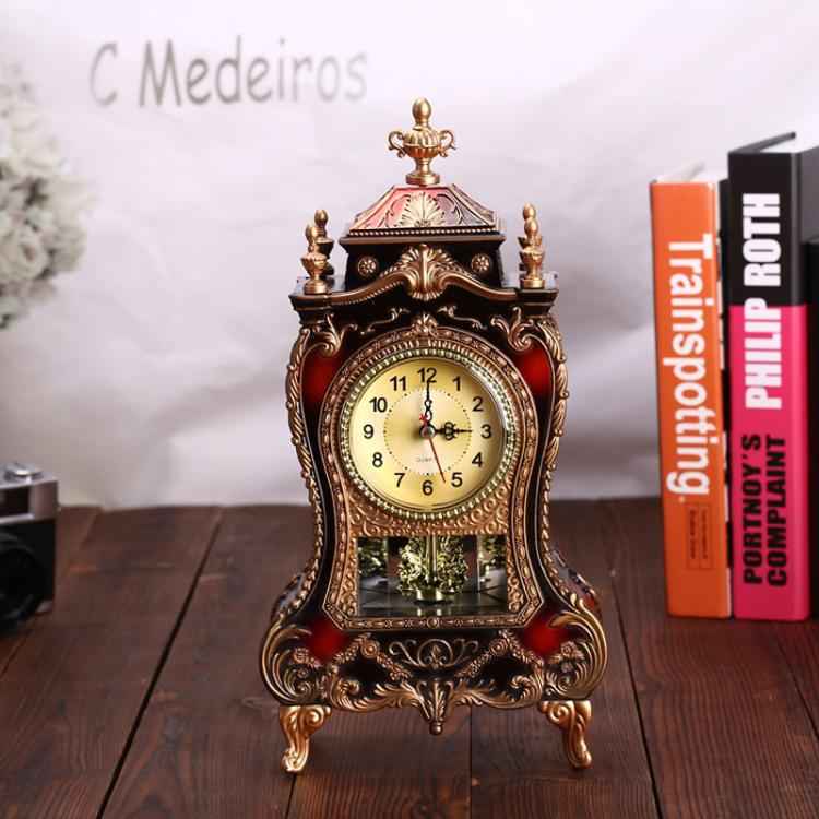 Vintage Clock Classical Royalty Sitting Room TV Cabinet Desk Imperial Furnishing Creative Sit Pendulum Clock