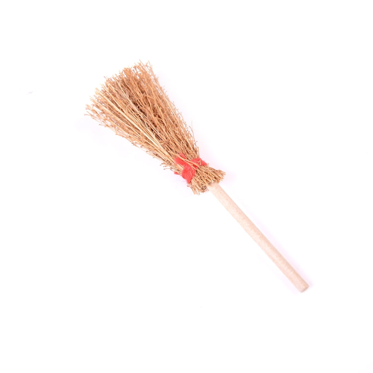 2 PCS Miniature Doll House Kitchen Patio Accessories Wooden Broom Children's Educational Toys
