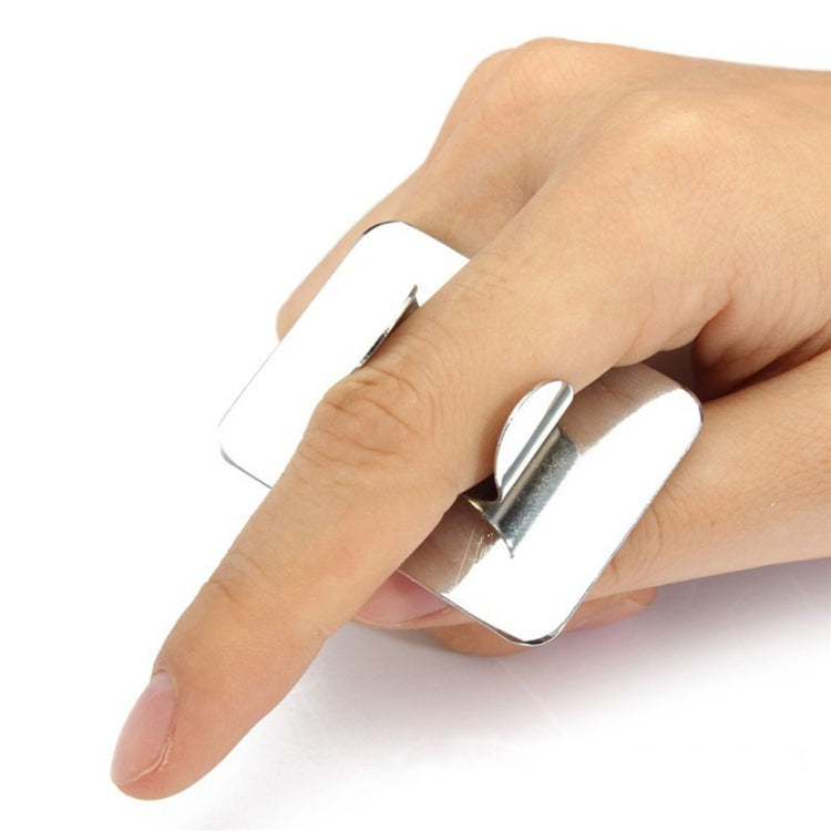 Salon Manicure Finger Ring Color Palette Make Up Cream Foundation Mixing Palette Cosmetic Make up Tool Stainless Steel Plate