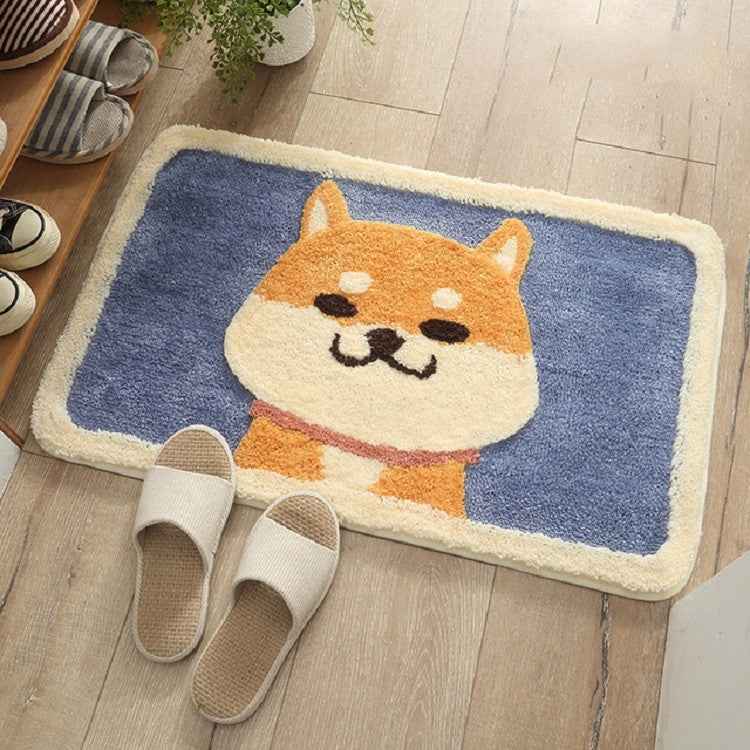 Cartoon Flocking Carpet Home Bathroom Non-slip Absorbent Pad, 45×65 cm, 50×80 cm